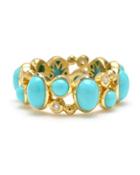 18k Madeleine Turquoise & Diamond Band Ring,