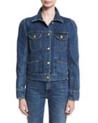 Puff-shoulder Jean Jacket