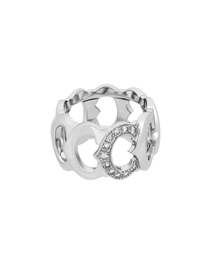 18k White Gold C-diamond Ring,