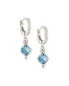 Cushion-cut Indigo Spinel Drop Earrings