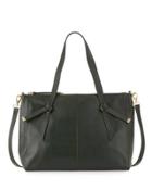 Bandeau Large Leather Satchel Bag, Evergreen