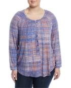 Checked Out Button-front Blouse,