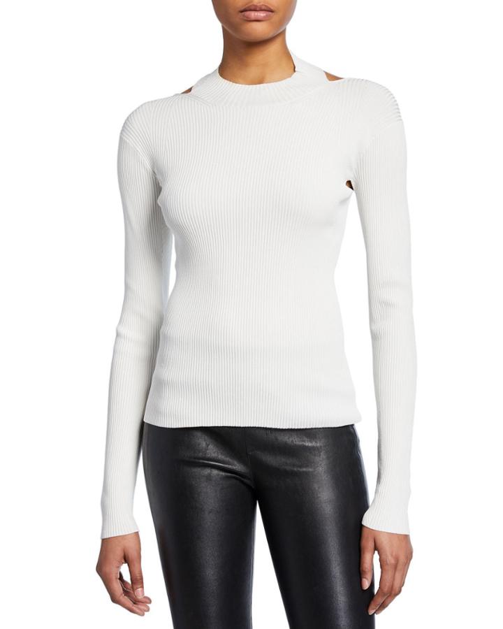 Open-back Long-sleeve Rib Top