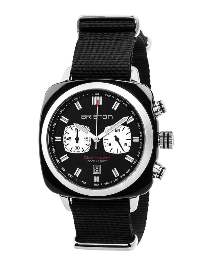 Clubmaster Sport Acetate Chronograph Watch, Black/white