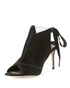 La Jolie Suede Collar Bootie, Black