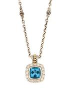 Prism Blue Topaz & Diamond Pendant Necklace