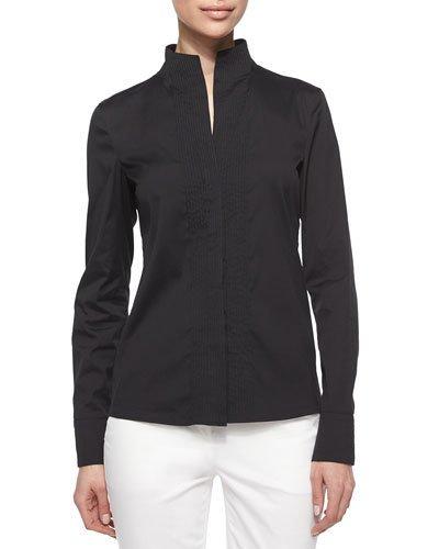 Trapunto-stitched Tux Blouse