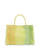 Nancy Gonzalez Small Sectional Crocodile Tote Bag, Yellow/green/orange, Women's
