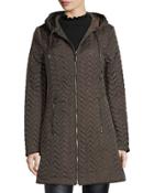 Reversible Hooded Quilted Rain Coat