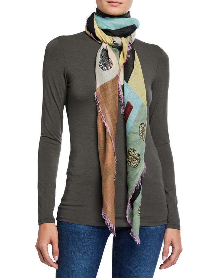 Large Printed Cashmere/silk