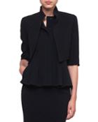 Mock-neck Wool-stretch