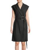 Belted Vest Twill Dress