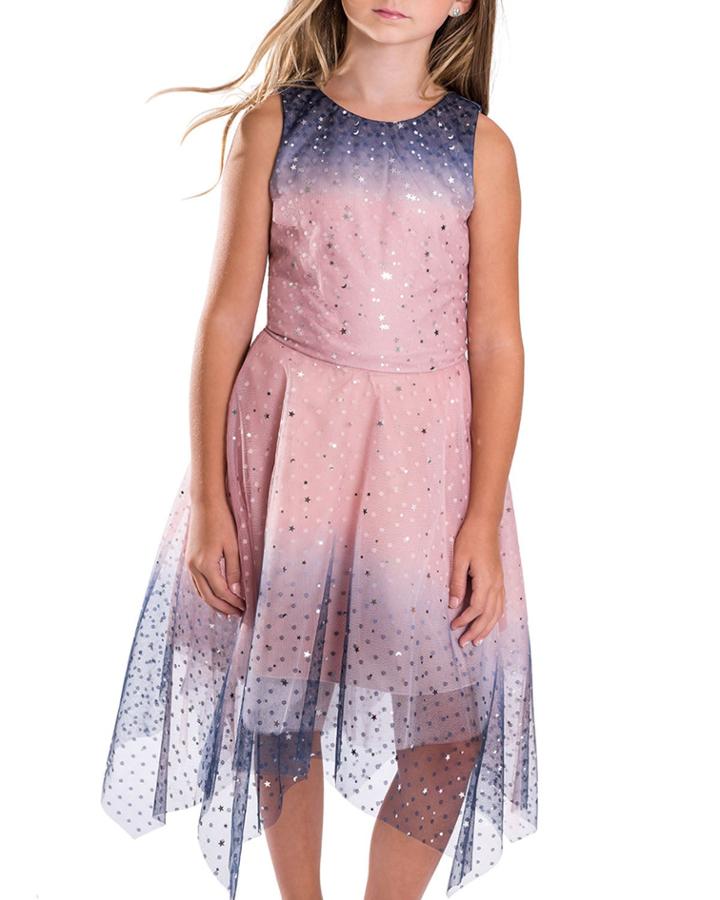Odette Ombre Tulle Star Sequin Dress,