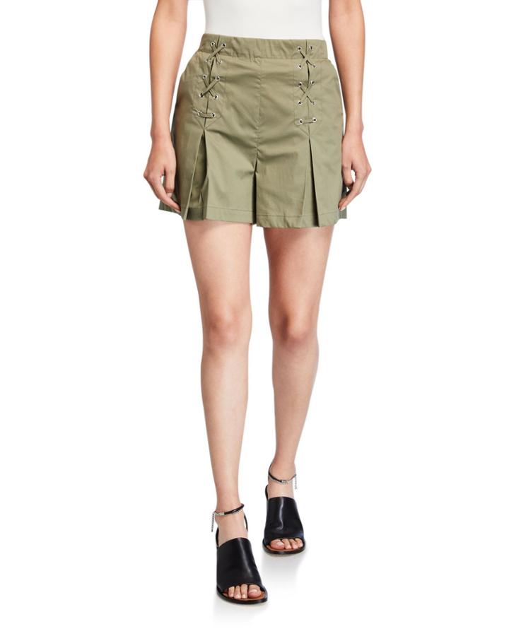 Lace-up Pleated
