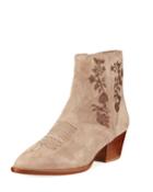 Halo Suede Floral Booties