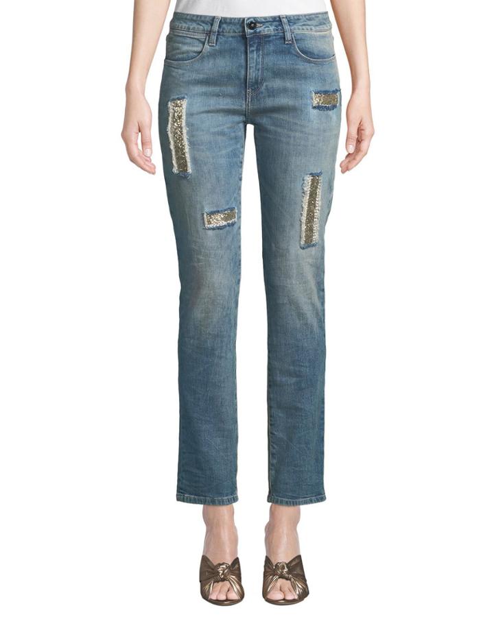 Charlotte Beaded Boyfriend Jeans