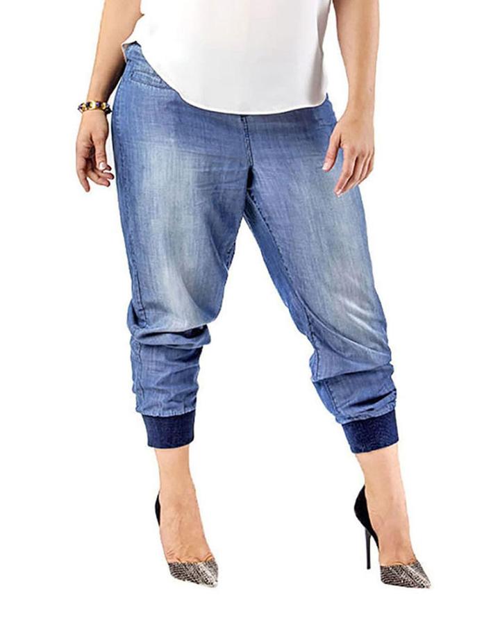 Plus Size Marcie Chambray Jogger Pants
