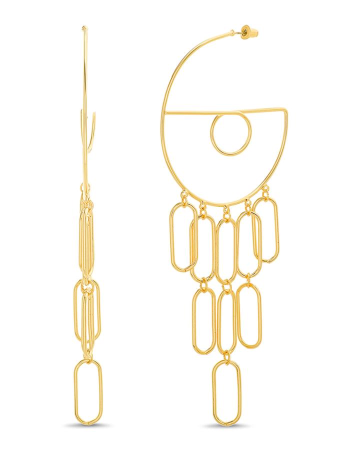 Open Circle Fringe Hoop Earrings