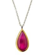 One-of-a-kind Ruby Teardrop Pendant Necklace,