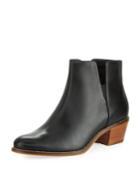 Abbot Grand. Os Leather Cutout Booties, Black