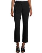 Cropped Gabardine Straight-leg Pants, Black