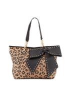 Betsey Johnson Bowlette Leopard-print Bow Tote Bag, Spice/black, Women's,