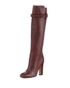 Braided Knee-high Pebbled Boot
