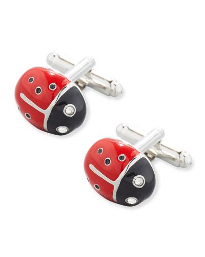 Enameled Ladybug Cuff