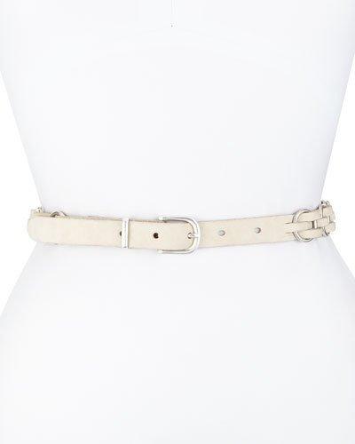 Bradbury Woven Suede Hip Belt, White