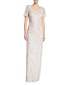 Lace Illusion Gown W/