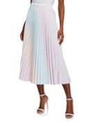 Colorblocked Striped Pleated