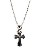 Men's Rayman Cross Pendant Necklace W/ Onyx Inlay