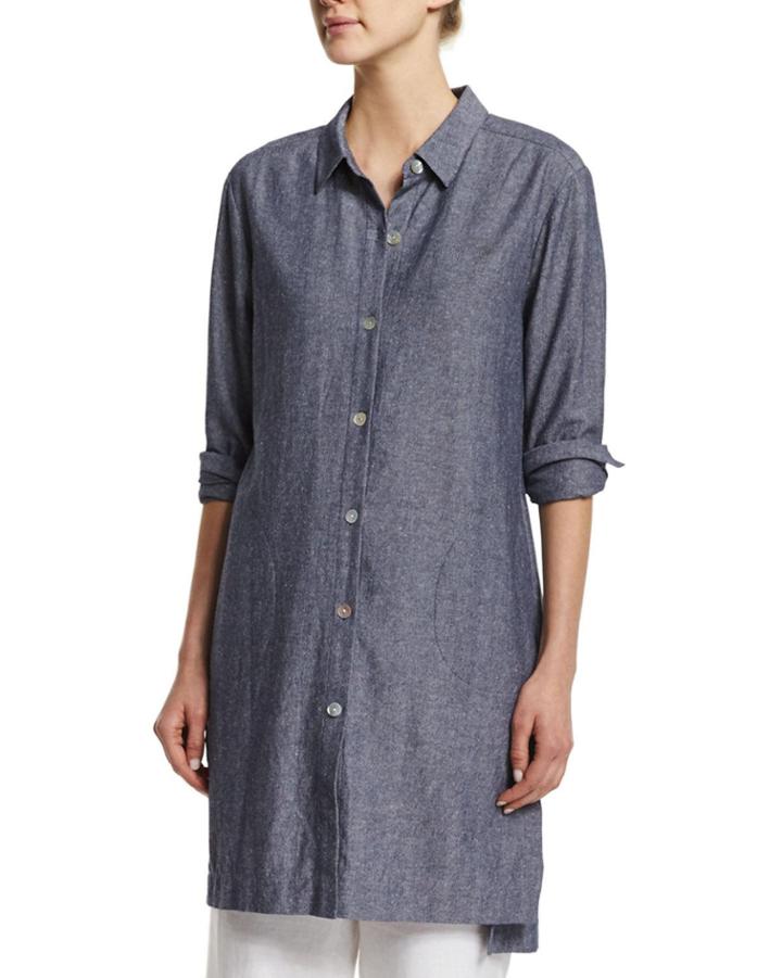 Petite Long-sleeve Cross-dye