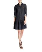 Denim Shirtdress With