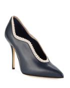 Two-tone Leather Brogue Pumps