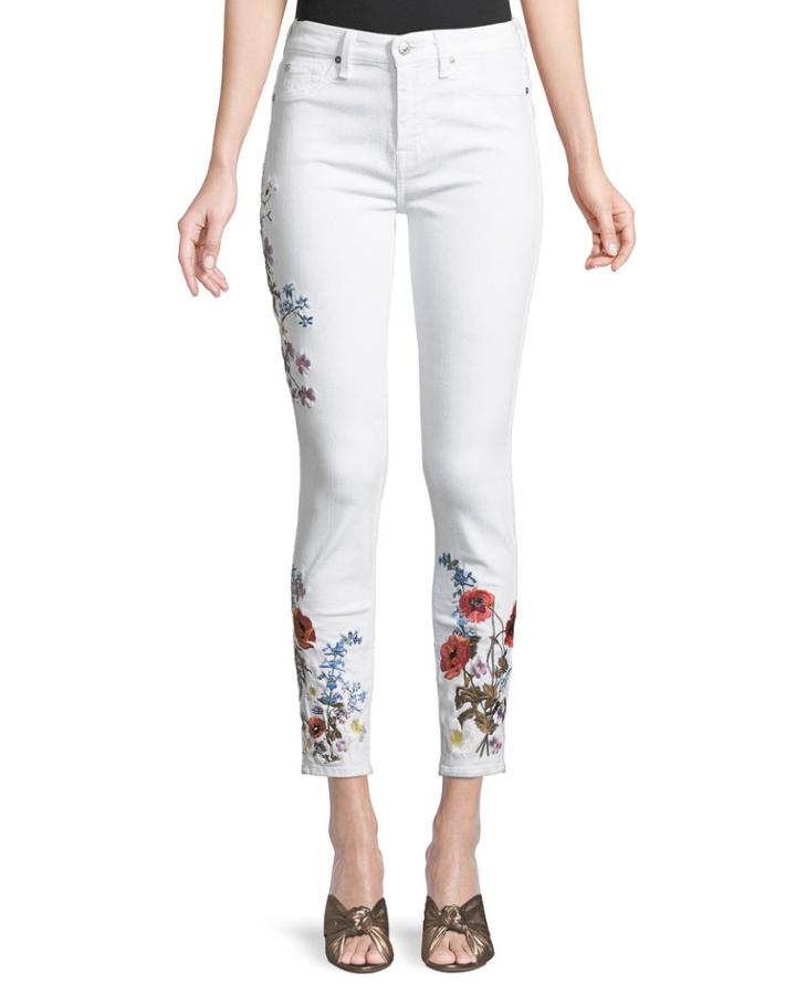 Floral Embroidered Ankle