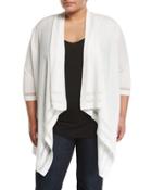 Drape-front Cotton-blend Cardigan,