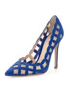 Suede & Tulle Cutout Pump