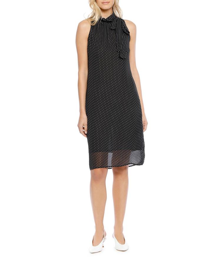 Gloria Polka-dot Tie-neck