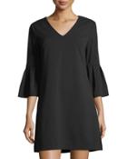 Bell-sleeve V-neck