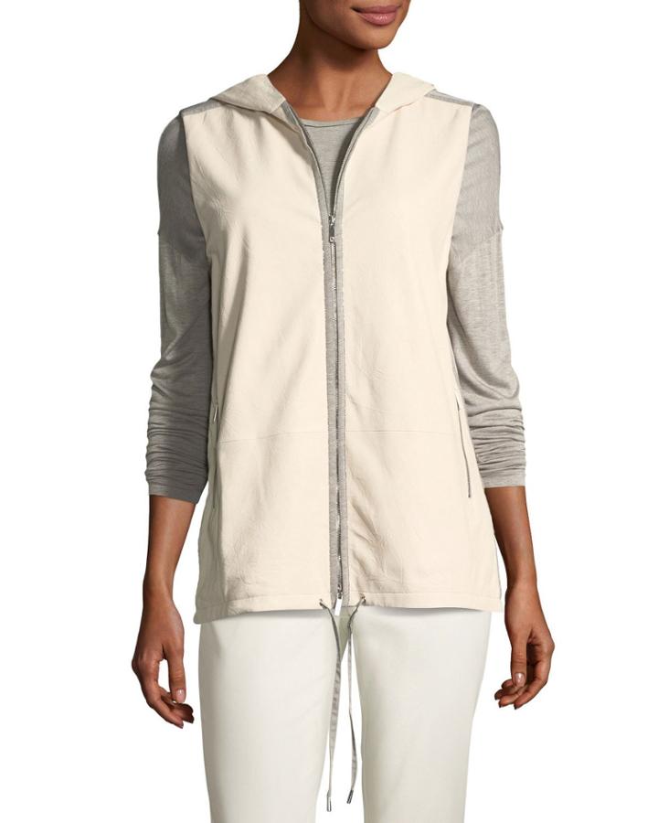 Francisco Vest W/weathered Leather & Nylon Combo