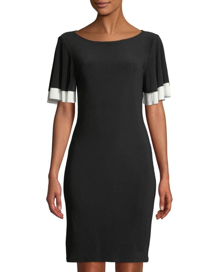 Flared-sleeve Jersey Dress