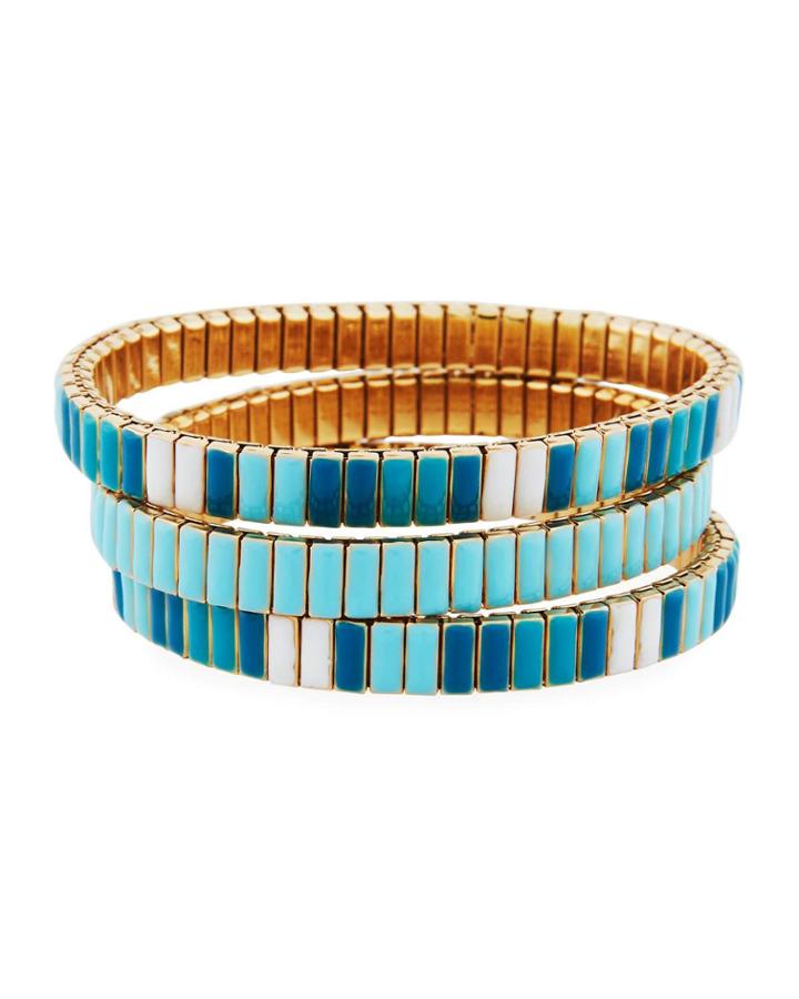 Watch Out Stretch Bracelet, Turquoise Color