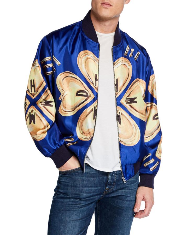 Men's Heart-pattern Bomber Jacket