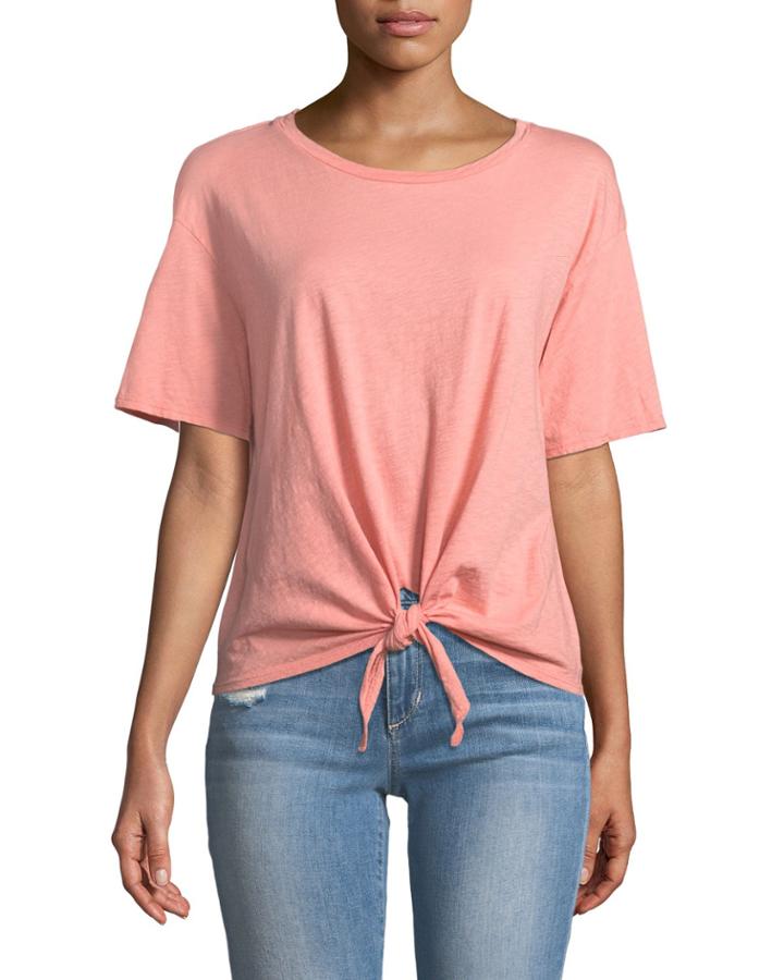Matty Tie-front Crewneck Top