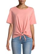 Matty Tie-front Crewneck Top