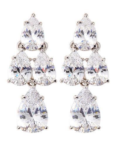 Pear-cut Cz Waterfall Chandelier Earrings