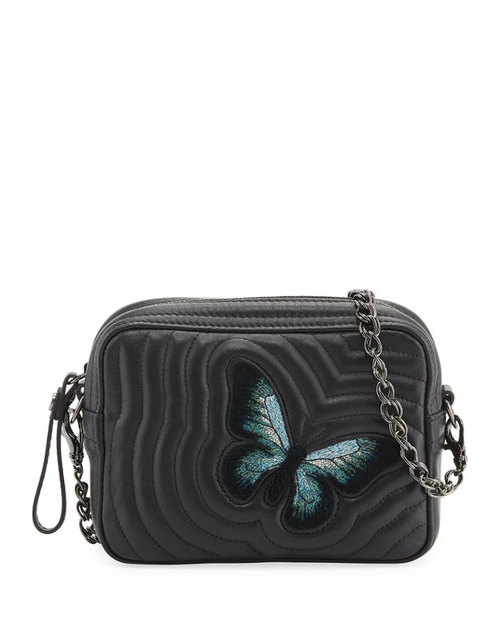 Hypnotic Quilted Leather Floral Patch Camera Bag