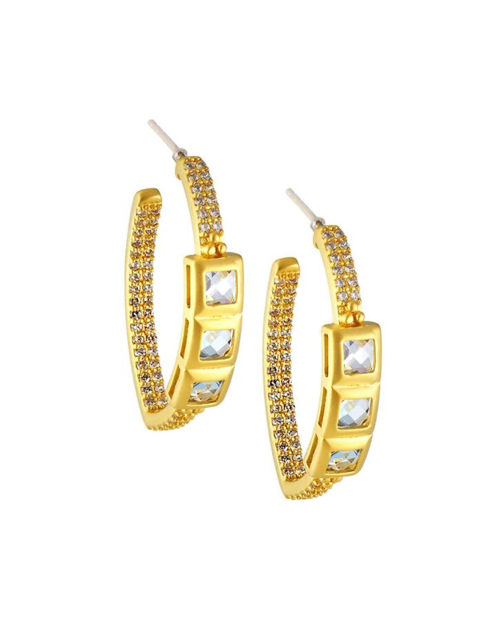 Ocean Azure Pointed Hoop Earrings
