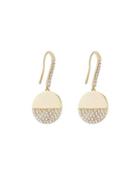 14k Diamond Illusion Disc Drop Earrings